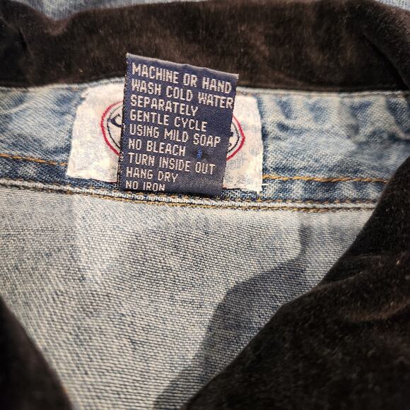Carolina Blues Womens Vintage Denim Gold Elephant Button Up Blouse Size 16 - Picture 8 of 12